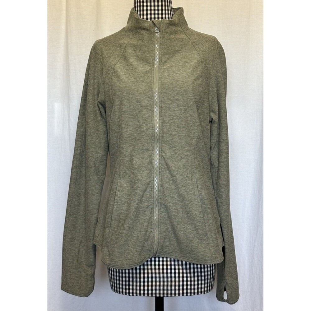 Yogalicious Lux Women's Full Zip Active Jacket With Pockets Heather Sage XL